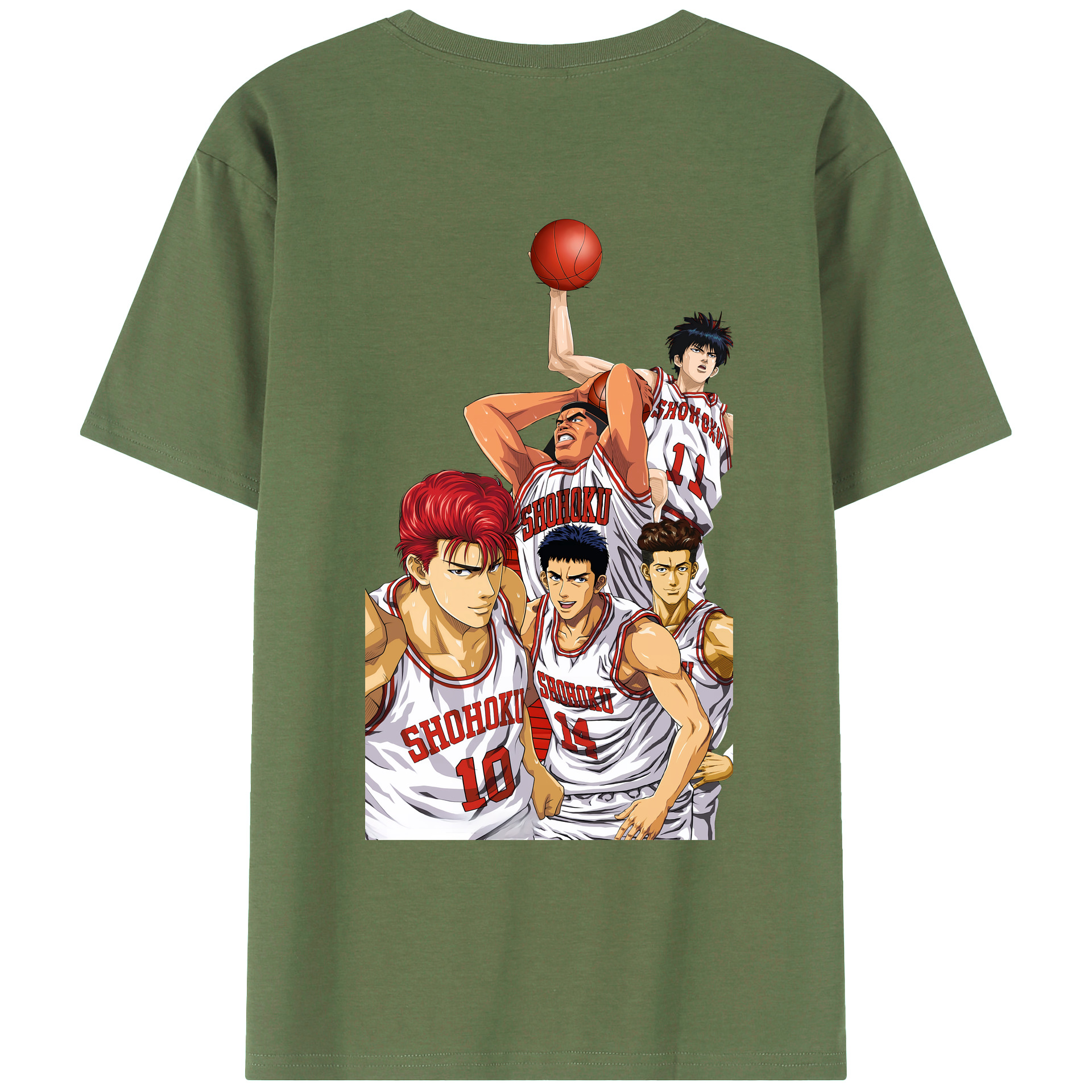 （画像用） SLAM DUNK／スラムダンク 綿100％ メンズ半袖Tシャツ（バックプリント） 通気性